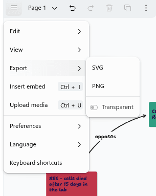 export a png or svg