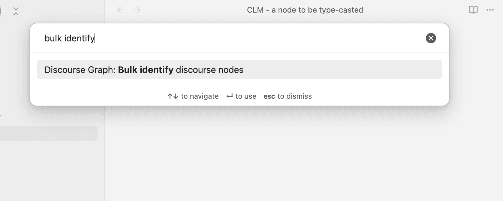 Bulk identify command in palette